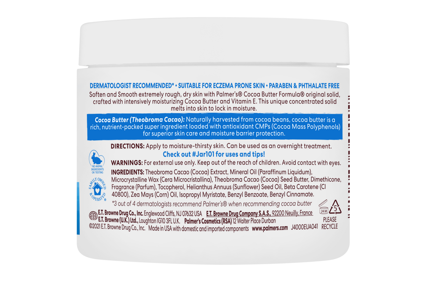 Palmers Cocoa Butter pot, vaste creme